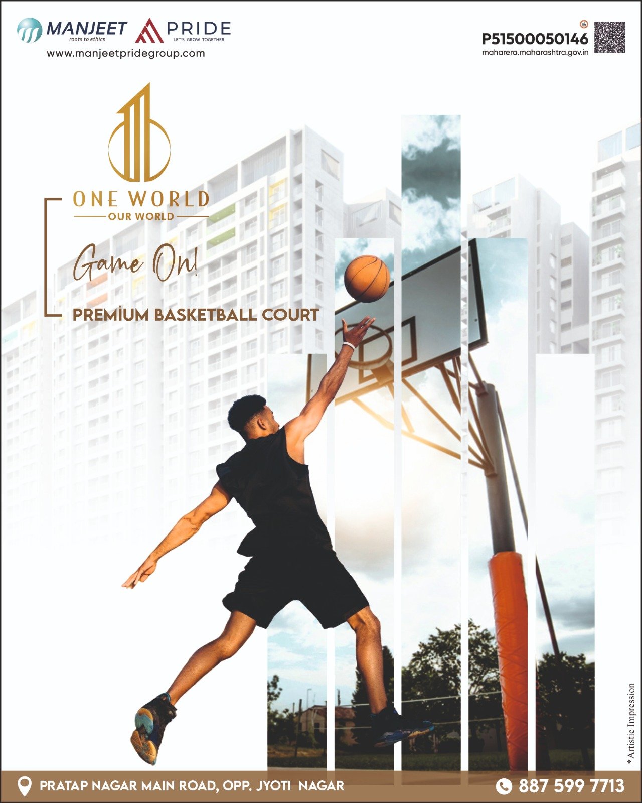 One World sports-themed social media creative